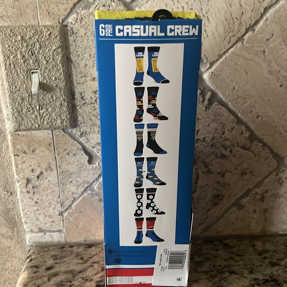 Ted Lasso six pair crew socks, new in package - Picture 2 of 4